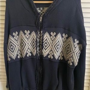 Free People Gray Embroidered Hoodie